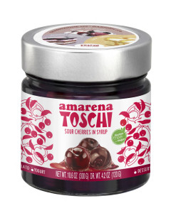 Toschi Candied Amarena Cherries in Syrup