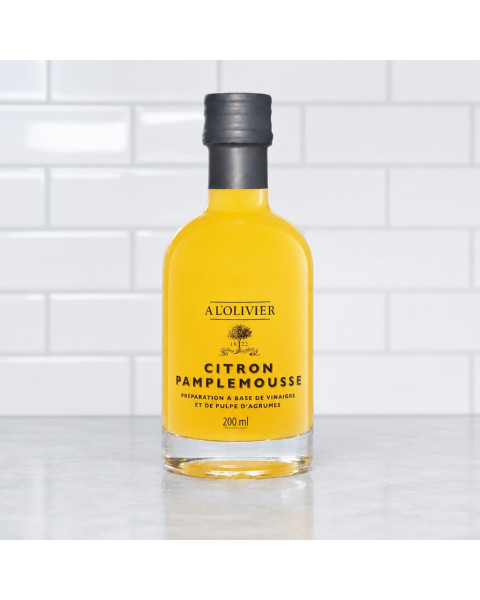A L'Olivier Lemon Grapefruit Fruit Vinegar 6/200 ML (8.45 FL. OZ.) Glass Bottles