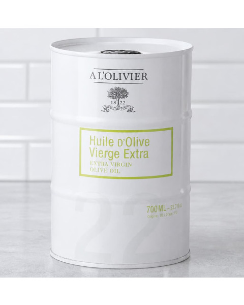 A L'Olivier Mini Extra Virgin Olive Oil Drum White 6/700 ML