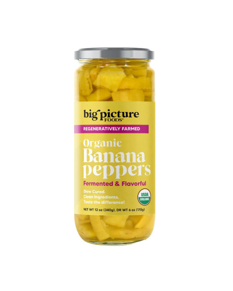Big Picture Foods Organic Banana Pepper Rings Jar 1/12 OZ