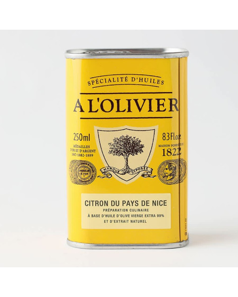 A L'Olivier Alo Lemon Infused OO Frm Nice Tin 250ml 6/8.4 OZ