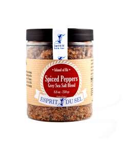 Esprit du Sel Spiced Peppers Grey Sea Salt Blend with Organic Peppers